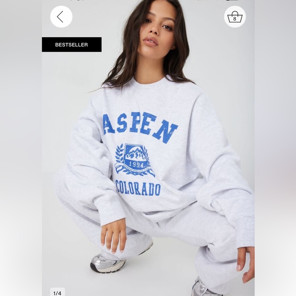 Garage Aspen Colorado Oversized Crewneck Sweatshirt Size Medium